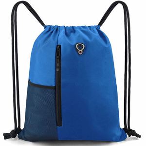 Custom Print Logo Promotional Gift Sublimation Printed Nylon Polyester <b>Drawstring</b> <b>Backpack</b> Bag With Zipper - Product Image 1