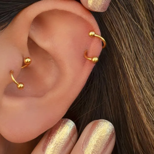 Bijoux de <span class=keywords><strong>Piercing</strong></span> Torsadé en Acier Inoxydable Chirurgical Boucles d'Oreilles Cartilage et Hélice Tragus Sertie en <span class=keywords><strong>Spirale</strong></span> Or Argent Noir - Product Image 1