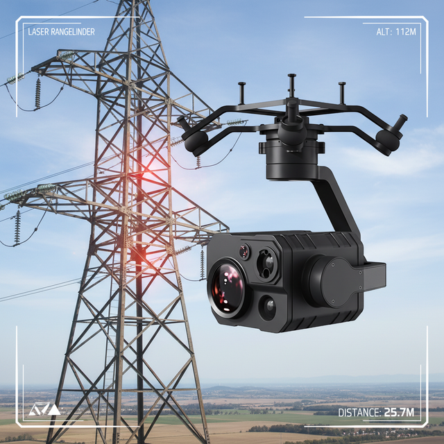 Industrial 30X Optical Zoom 4K Thermal Drone with 640x512 LRF, 3 Axis Gimbal for Line Inspection