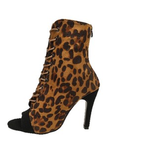 Sandales sexy à talons fins et bout ouvert, style européen et américain, nouvelle collection printemps, en daim imprimé léopard, grandes tailles - Product Image 5