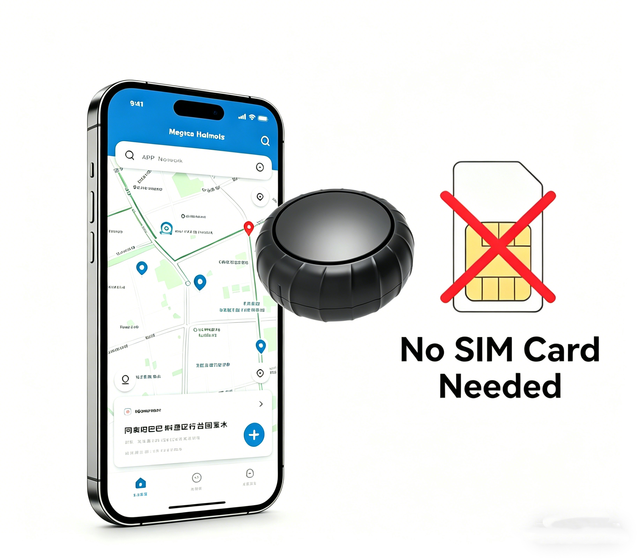 Mini Coin GPS Tracker BLE Bluetooth Tracker, Hidden Vehicle Car GPS Tag for Bicycle & Kids Bag