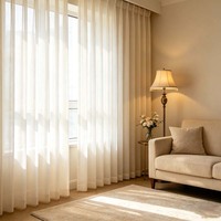 Cortinas Modernas de Fácil Instalación, Estilo Grommet, para Sala de Estar, Opacas, Personalizadas, Motorizadas, con Control Remoto Inteligente, Material Poliéster/Lino
