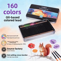 Lot de 160 crayons de couleur professionnels en bois de peuplier, pour une peinture fluide, FLD O MT, fournitures scolaires et de bureau, écriture et correction