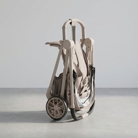 Poussette réversible pliable d'une seule main, légère, avec siège inclinable et amortissement des chocs, 4 roues