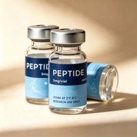 Étiquettes personnalisées haute adhérence pour emballages de peptides, en PET transparent, 2 ml, 3 ml, 5 ml, 10 ml, pour usage de recherche en laboratoire uniquement