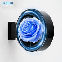 Boîtier extérieur en tôle avec panneau acrylique, enseigne rotative ronde, boîte à lumière holographique, boîte à lumière holographique 3D