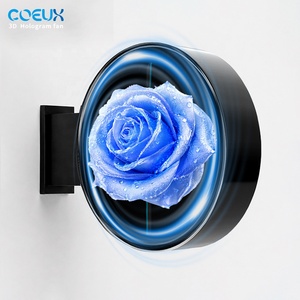Boîtier extérieur en tôle avec panneau acrylique, enseigne rotative ronde, boîte à lumière holographique, boîte à lumière holographique 3D - Product Image 1