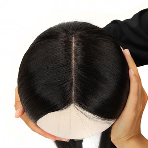 Toprique tùy chỉnh CNC giả da đầu hệ thống chất lượng cao nhất Topper nguyên Trinh Nữ tóc con người Silicone thay thế lụa cơ sở đóng cửa - Product Image 4