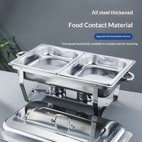 Plateau chauffant rectangulaire en acier inoxydable non revêtu pour buffet, idéal pour la cuisson du poisson, pour restaurants et hôtels