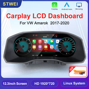Stwei Écran numérique LCD 12,3 pouces pour Volkswagen 2017-2020 Tableau de bord Compteur de vitesse CarPlay sans fil Android Auto - Product Image 2