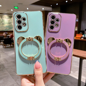 Funda de teléfono móvil con borde de cuatro lados chapado en oro para samsung note 20, carcasa <span class=keywords><strong>rosa</strong></span> con soporte de metal - Product Image 5