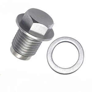 M14*1.5 Neodymium Magnetic Oil Pan Drain Screw CNC Engine Oil Drain Plug With Silver Gasket For Car Motorbike Transmission - Product Image 5