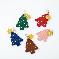 Porte-monnaie en cuir en forme de sapin de Noël pour chat, porte-clés, mini sac durable