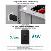 Chargeur Super Rapide PD 65W pour Samsung Galaxy S25 S24Ultra Adaptateur USB C 2C+A Chargeur Mural Multi-Ports avec Câble Type-C vers Type-C