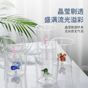 High Borosilicate Glass Cup 3D Cartoon Design Handleless Reusable For Juice Cold Drinks - Product Image 5