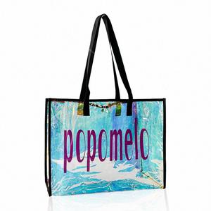 2025 Summer Transparent Letter Printing Clear Pvc <b>Plastic</b> <b>Tote</b> Bag Jelly Travel Shoulder Beach Bags - Product Image 6