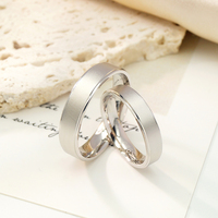 Ensembles de bagues de mariage minimalistes vierges très populaires, plaquées rhodium, en argent sterling 925, pour hommes et femmes, cadeau de mariage
