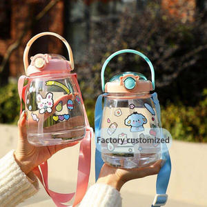 2025 caliente verano lindo portátil alta belleza estudiante gran capacidad doble botella de agua potable con pajita y mango - Product Image 1