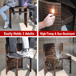 Ensemble <span class=keywords><strong>de</strong></span> meubles <span class=keywords><strong>de</strong></span> patio d'extérieur 3 pièces, chaise <span class=keywords><strong>en</strong></span> rotin, table pliante, camping, café, portable, plage, <span class=keywords><strong>jardin</strong></span>, balcon, luxe léger - Product Image 4