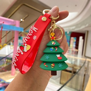 Vente en gros de porte-clés personnalisés en PVC souple 3D, accessoires de décoration de Noël, Père Noël avec impression sérigraphique - Product Image 3