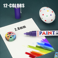Vente chaude transfrontalière : Ensemble de stylos marqueurs de peinture 2,8 mm à séchage rapide, imperméables, pour réparation automobile, FX1030 Chine