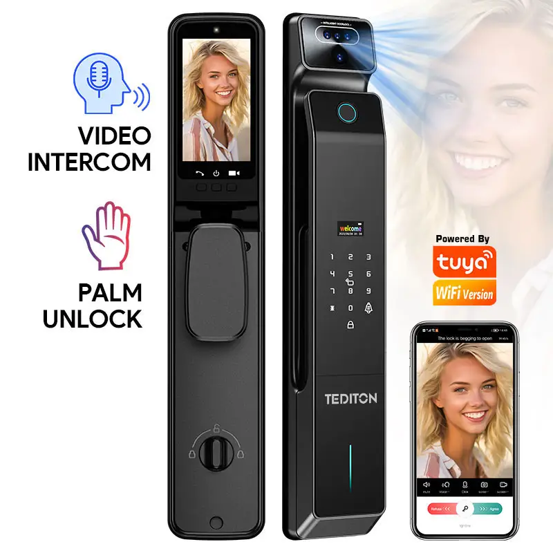 Real Time Video Intercom Outdoor Display Face Palm Vein Biometric Recognition Smart Door Access Control Products With Camera