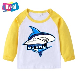 Cina all'ingrosso personalizzata logo t-shirt per bambini maniche lunghe magliette del bambino 100% cotone bianco di colore di contrasto del manicotto di raglan t-shirt kid - Product Image 3