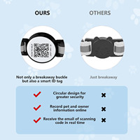 Collier de sécurité réglable pour chat et chien avec QR code intelligent pour profil en ligne et contact d'urgence – Étiquette d'identification pour animaux de compagnie