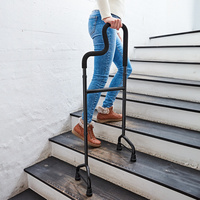 Déambulateur portable et durable à hauteur réglable avec capacité de 120 kg, taille 36,2-46 pouces pour monter les escaliers