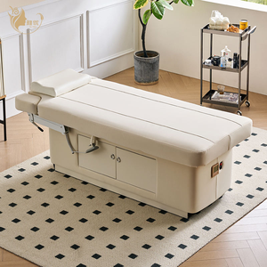 Table de massage électrique de luxe en PVC beige à <span class=keywords><strong>2</strong></span> <span class=keywords><strong>moteurs</strong></span> pour salon de beauté, chaise de spa facial – Offre spéciale - Product Image 5