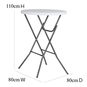 Mesas de <span class=keywords><strong>Bar</strong></span> Plegables Resistentes de 80x110cm, Plástico HDPE de 4.5cm de Grosor, Muebles para Eventos, Hoteles, Gimnasios y Entradas - Product Image 4