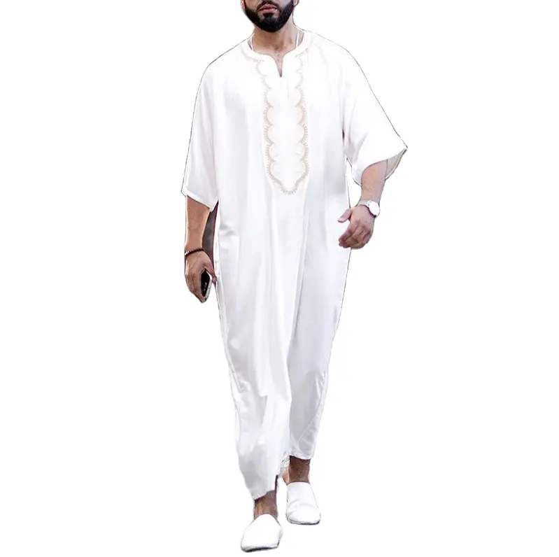 Muslim Men clothes Long Sleeve Thobe Middle East Saudi Arab Kaftan Islamic Abaya Dress Dubai Robes arab mens fashion clothing