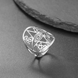 แหวนปรับขนาดได้ Myshape ลายสัญลักษณ์ทางจิตวิญญาณ เครื่องรางนำ<span class=keywords><strong>โชค</strong></span> สัญลักษณ์แห่งความสงบสุข ความสามัคคี ศาสนา <span class=keywords><strong>วง</strong></span><span class=keywords><strong>ล้อ</strong></span>แห่งชีวิต ทำจากสแตนเลส - Product Image 2