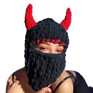 Mũ tai thỏ lớn mới được dệt bằng tay dày lông cừu dệt kim ấm áp Mũ ngộ nghĩnh - Product Image 3