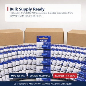 Pile alcaline 12V 23A <span class=keywords><strong>A23</strong></span>, autonomie de 210 minutes, OEM, marque privée, pour télécommande de porte-clés, alarme antivol, vente en gros d'usine - Product Image 2