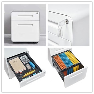 Lock Mobile Pedestal Office Use 2 Drawers Mobile <b>File</b> Cabinet Assembly Movable Mobile Pedestal Filing Steel <b>Storage</b> Cabinet - Product Image 3