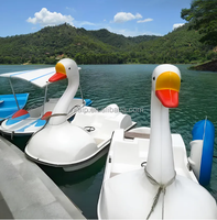Bateaux en fibre de verre pour 2 personnes auto-drainants cygne électrique dauphin canard pédalier ponton flottant eau piscine gonflable aqua