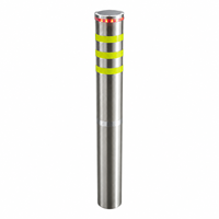 Borne de sécurité en acier inoxydable mat de 1200 mm avec éclairage intégré, poteau de stationnement métallique fixe / barrière de sécurité