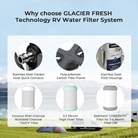 Filtre à eau pour camping-car 3 étapes Glacier Fresh, filtre en ligne 0,2 micron avec filtration de sédiments au charbon pour camping-car, caravane