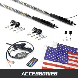 La mejor calidad LANSEKO LED Whips Light 2FT 3FT 4FT 5FT <span class=keywords><strong>1TV</strong></span> 12V con tubo flexible envuelto en PC para accesorios de coche - Product Image 2