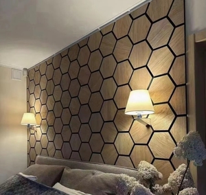 Panneau mural acoustique moderne et écologique en placage de bois pour l'<span class=keywords><strong>isolation</strong></span> <span class=keywords><strong>phonique</strong></span>, absorption acoustique hautement efficace, extérieur, salle de sport, hôtel - Product Image 6