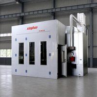 Cabines de peinture pour voitures au gaz naturel Elite 43 kW, prix départ usine, 80 unités ° Cabine de peinture automobile fiable avec double ventilateur d'admission C