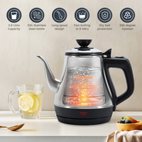 Bouilloire à eau électrique en acier inoxydable pour café et thé à long bec bouilloire à ébullition rapide pour thé café et nouilles instantanées
