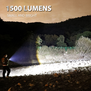 Lampe torche EDC puissante en alliage d'aluminium compacte, rechargeable, avec queue magnétique rotative, portée du faisceau de 150 m, IP44, 1400 lumens, faisceau spot - Product Image 2