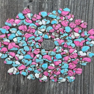 Premium Cotton Candy Hearts Cab Doublets Loose Glass Stones Pastel Pink and Blue Shades for Creative Handmade Craft Supplies - Product Image 1