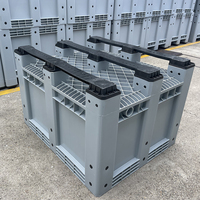 Grands conteneurs en plastique HDPE robustes empilables avec roues, boîtes de stockage logistique, industrie agricole, capacité de 600 L