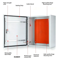 Boîtier de distribution extérieur étanche en acier avec revêtement en poudre, en ABS, PC et métal, niveau de protection IP65, boîte de commutation de distribution
