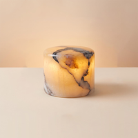 Lampe de nuit LED en marbre naturel, lampe de chevet cylindrique moderne à commande tactile, lampe de bureau alimentée par USB pour la décoration de la chambre à coucher