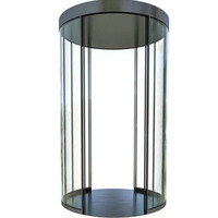 Système de porte coulissante automatique à verrouillage intégré pour la sécurité, double porte hermétique commerciale intérieure en nylon et fibre de verre finis