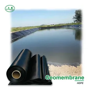 Balık gölet için 100% işlenmemiş gereç yapı malzemesi HDPE pürüzsüz siyah Film geomembran